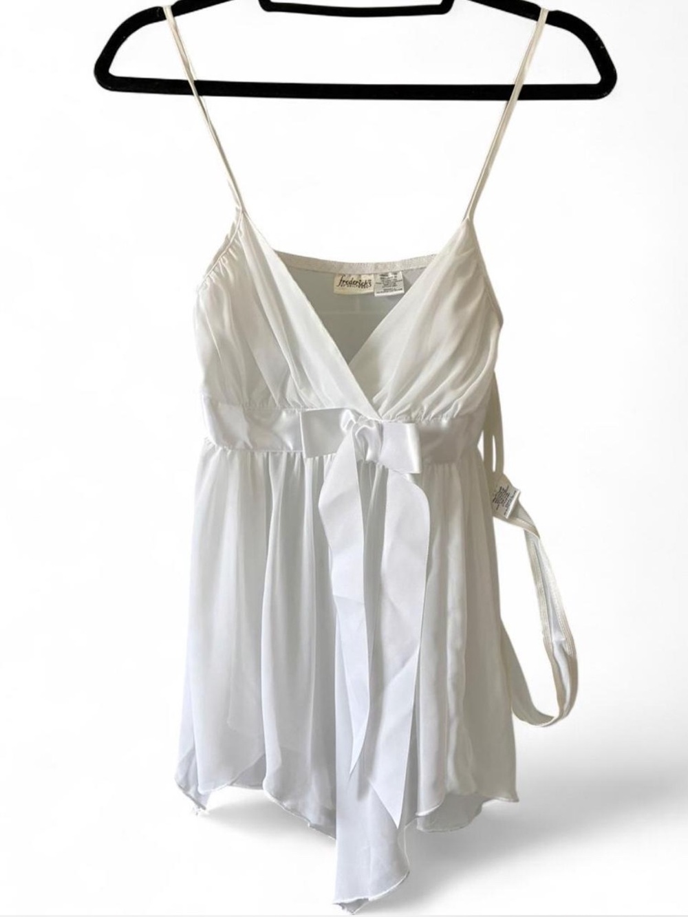 Vintage Frederick's of Hollywood White Babydoll Slip Dress & Panties Set Size S